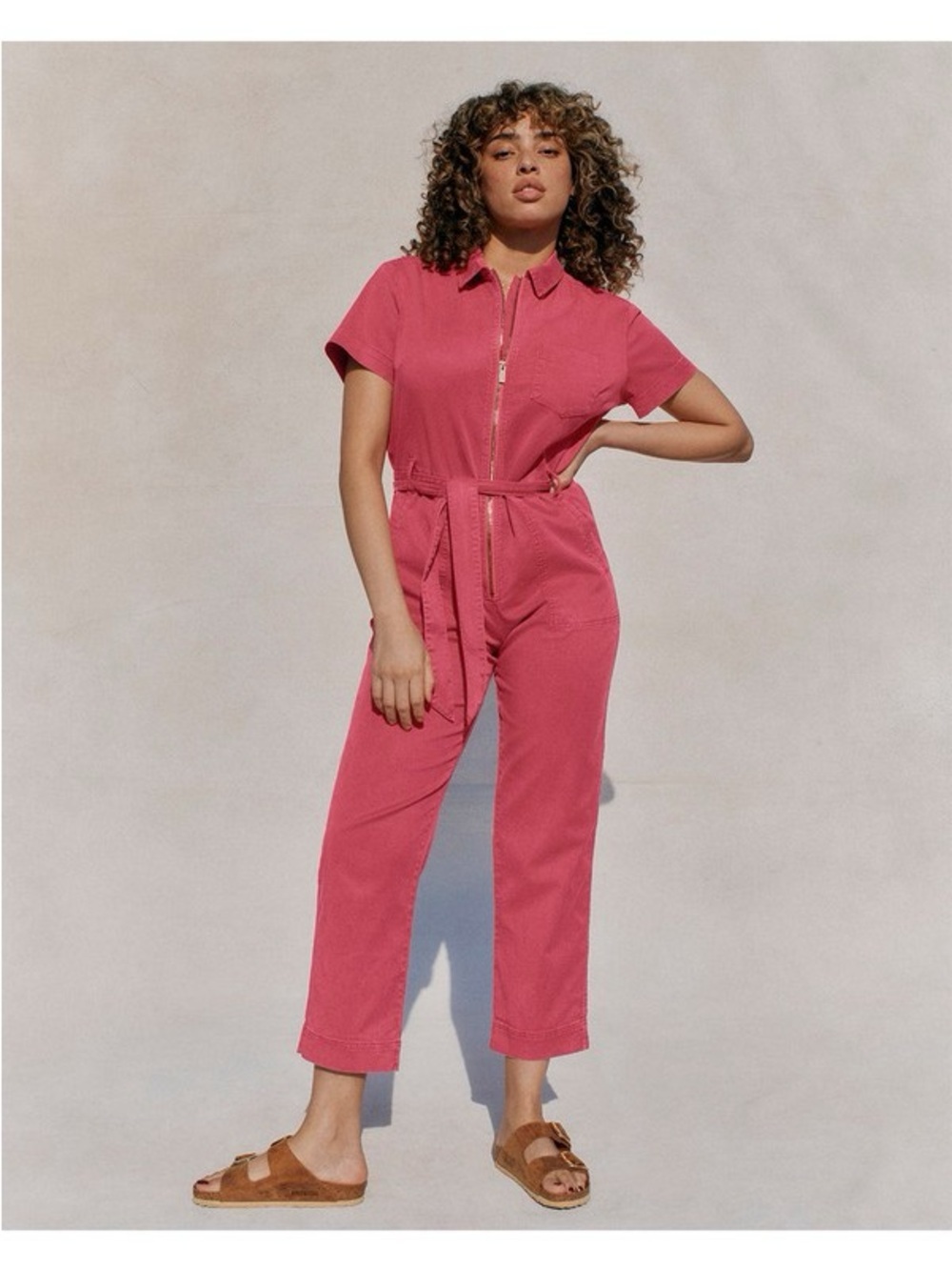 Splendid Women's Short-Sleeve Pink Utility Jumpsuit EUC